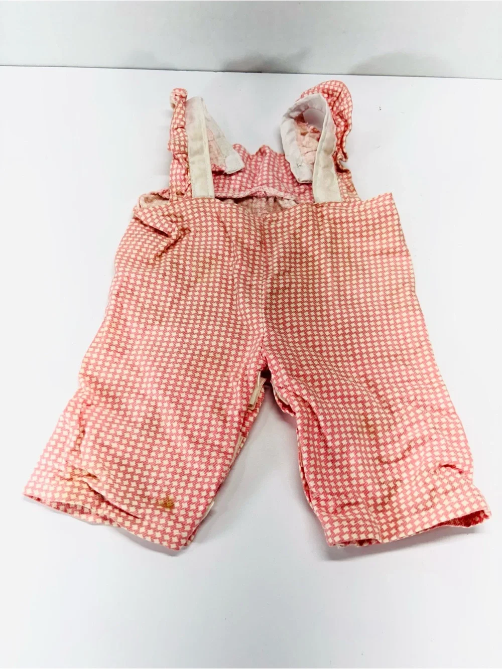 Cabbage Patch Kids Pink & White Gingham Overalls with Shirt Coleco CPK Vintage